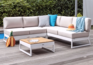 Kettler Ocean Skid Platform Gartenmöbel weiss matt linen chalk