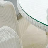 Zebra Hastings Geflechttisch snowwhite 3038, inkl.Glasplatte, 110 cm rund #2