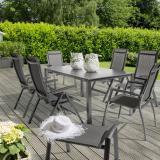 Kettler Altura Curve Multipositionssessel mit Teakarmlehnen anthrazit/anthrazit #1