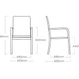 Kettler Basic+ Premium Stapelsessel, silber/Lakritz #3