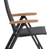 Kettler Cirrus Multipostionssessel anthrazit/anthrazit-grau mit Teakarmlehnen #1