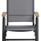 Kettler Cirrus Multipostionssessel anthrazit/anthrazit-grau mit Teakarmlehnen #2