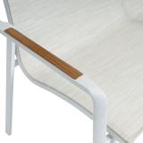 Kettler Diamond 2er Bank, weiß matt/beige, Teak Armlehne #1