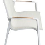 Kettler Diamond 2er Bank, weiß matt/beige, Teak Armlehne #5