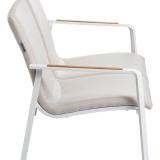Kettler Diamond Lounge 2er Bank Sunbrella, weiß matt/linen chalk, Teakholz-Armlehne Sitzhöhe 38cm #1