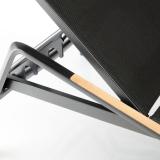 Kettler Diamond Stapelliege, anthrazit/charcoal, mit Teakholz-Armlehnen #1