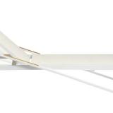 Kettler Diamond Stapelliege, weiß matt/beige/natur, mit Teakholz-Armlehnen #1