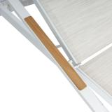 Kettler Diamond Stapelliege, weiß matt/beige/natur, mit Teakholz-Armlehnen #2