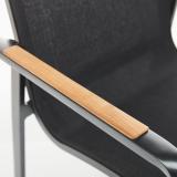 Kettler Diamond Stapelsessel HL, anthrazit/charcoal, Teak-Armlehnen #1