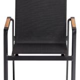 Kettler Diamond Stapelsessel HL, anthrazit/charcoal, Teak-Armlehnen #3