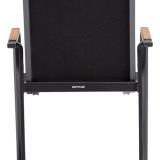 Kettler Diamond Stapelsessel HL, anthrazit/charcoal, Teak-Armlehnen #5