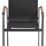 Kettler Diamond Stapelsessel NL anthrazit/charcoal,Teak-Armlehnen #2