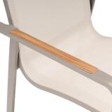 Kettler Diamond Stapelsessel NL taupe/Stucco,Teak-Armlehnen #1