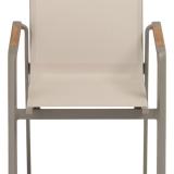 Kettler Diamond Stapelsessel NL taupe/Stucco,Teak-Armlehnen #3