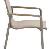 Kettler Diamond Stapelsessel NL taupe/Stucco,Teak-Armlehnen #4