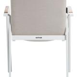 Kettler Diamond Stapelsessel NL, weiß matt/natte linen chalk, Sunbrella®, Teak-Armlehnen #2