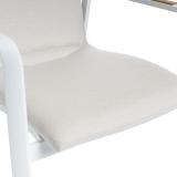 Kettler Diamond Stapelsessel NL, weiß matt/natte linen chalk, Sunbrella®, Teak-Armlehnen #4