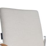 Kettler Diamond Stapelsessel NL, weiß matt/natte linen chalk, Sunbrella®, Teak-Armlehnen #5