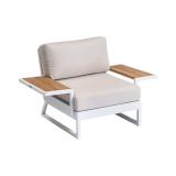 Kettler Ocean Platform Ablage weiß matt, Aluminium/Teak #1