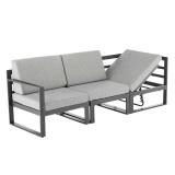 Kettler Ocean Skid Eckteil, mit verstellbarem Sitz, links/rechts, anthrazit, inkl. hellgrau melierten Polstern aus Olefin #2