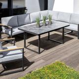 Kettler Ocean Skid Sessel anthrazit, inkl. hellgrau melierten Polstern aus Olefin, Teakarmlehnen #2