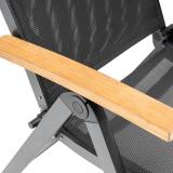 Kettler Sleek Multipositionssessel mit Teak Arml. anthrazit #1