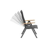 Kettler Sleek Multipositionssessel mit Teak Arml. anthrazit #2