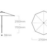 Kettler Sonnen-Kurbelschirme 270 cm, Easy Allround #3