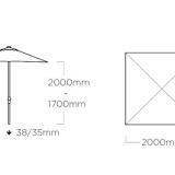 Kettler Sonnenschirme 200x200 cm, Easy Push #5