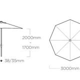 Kettler Sonnenschirme 300 cm, Easy Push #5