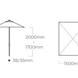 Kettler Sonnenschirme 150x210cm, Easy Push #5