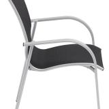 Kettler Tampa Stapelsessel, silber/charcoal, Aluminium/Outdoorgewebe #1