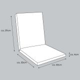 Kettler /KETTtex-Exklusiv® Mittellehner Auflage 109x50x4cm, anthrazit floral mit Reißverschluß #3