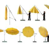 May Sonnenschirm Mezzo weiss/gelb genoppt in verschiedenen Größen #2