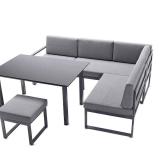 Sieger Casual Diningtisch 120x80x69cm graphit, Tischplatte Schiefer anthrazit HPL #1