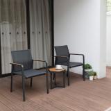 Zebra Sixx Beistelltisch Alu-Teak graphit #1