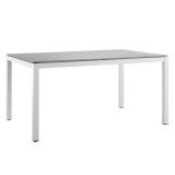 Solpuri Alu-Tisch 160x100 cm, Gestell anthrazit oder weiß mit HPL-oder Teak-Tischplatte #2