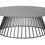 Solpuri Grid Loungetische 45cm rund, 45cm Höhe, Aluminium anthrazit, Tischplatte HPL-3D #1