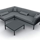 Solpuri Club Lounge Kaffeetisch 80x80x30cm, Tischplatte Keramik, anthrazit/brig grey #1