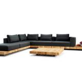 Solpuri Plateau Lounge, Hocker mit Seitentisch, Teakholz/anthrazit #1