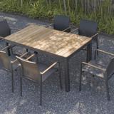 Zebra Bee Alu-Teak-Tisch 160x90 cm, graphite/Teakholz-Tischplatte #1