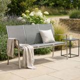 Zebra One Bank aus Edelstahl mit Teakholz-Armlehnen #1