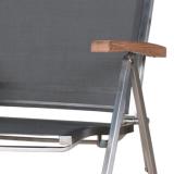 Zebra One Edelstahl-Klappsessel mit Teakholz-Armlehnen/dark platinum #1