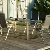 Zebra One Edelstahl-Klappsessel mit Teakholz-Armlehnen/dark platinum #2