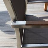 Zebra One Edelstahl-Stapelsessel mit Teakholz-Armlehne dark platinum #1