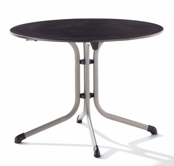 Sieger Klapptisch 100cm rund graphit, Tischplatte Schiefer anthrazit, Vivodur #1