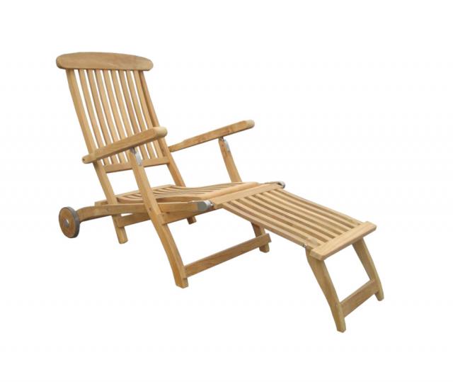 Zebra Bueno Teak-Deckchair mit Rollen #1