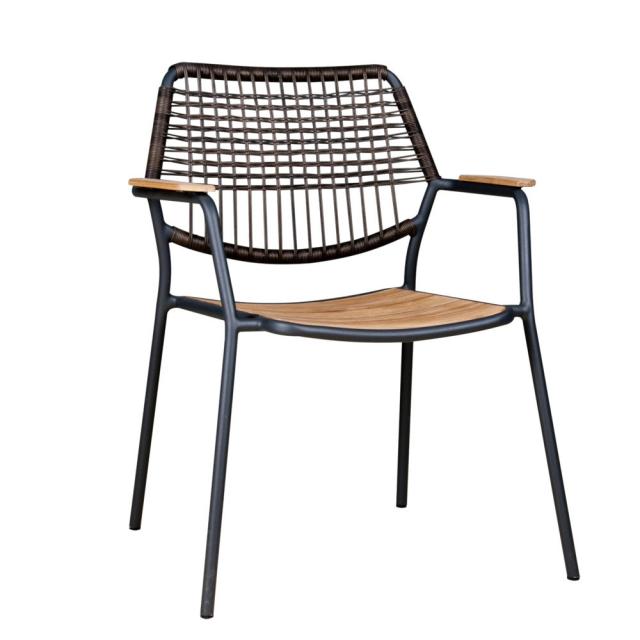 Flix Stapelsessel Teak/Geflecht #1