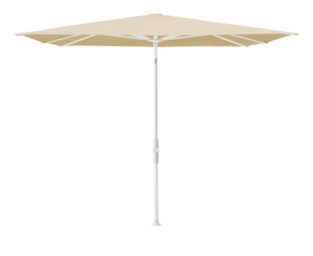 Glatz Twist Kurbel-Sonnenschirm 2,4x2,4 m weiss/bamboo Stoffqualität 5 #1