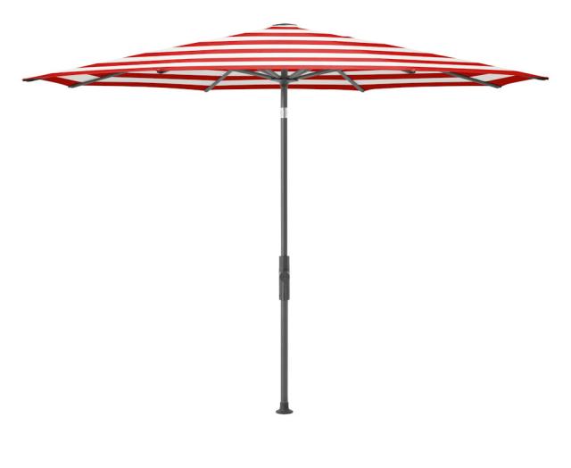Glatz Twist Kurbel-Sonnenschirm Ø 3,3 m anthrazit/red stripe Stoffqualität 5 #1